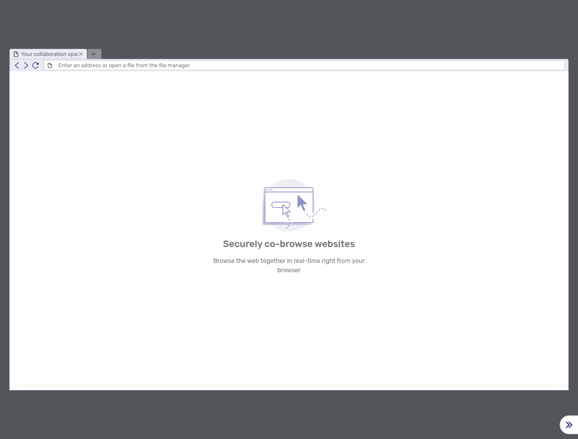 Universal co-browsing "about" page