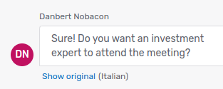 Translated chat message