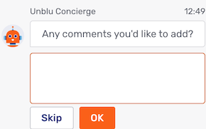 Concierge visitor offboarding: conversation feedback