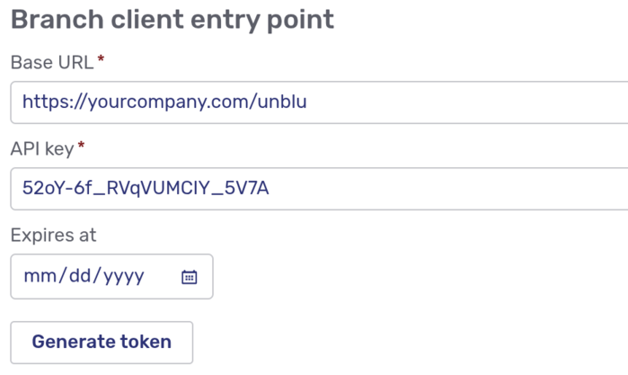 Branch client entry point setup
