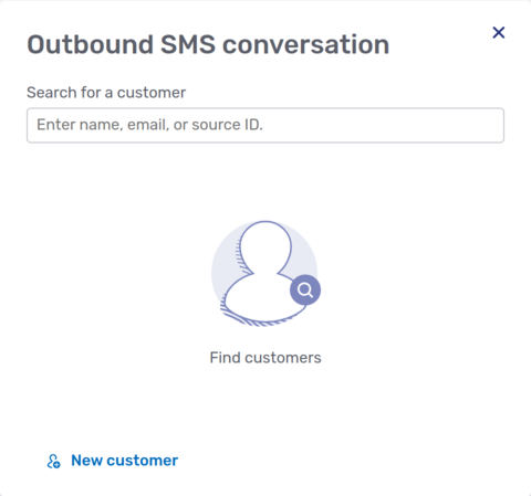 Modal dialog to search for a customer when starting an outbound conversation